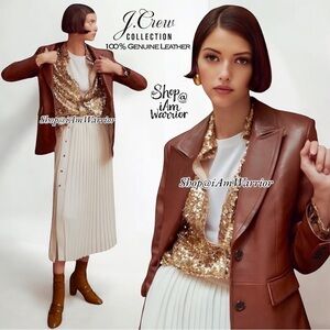 J.Crew Collection 100% distressed lamb leather blazer *shop@iamwarrior